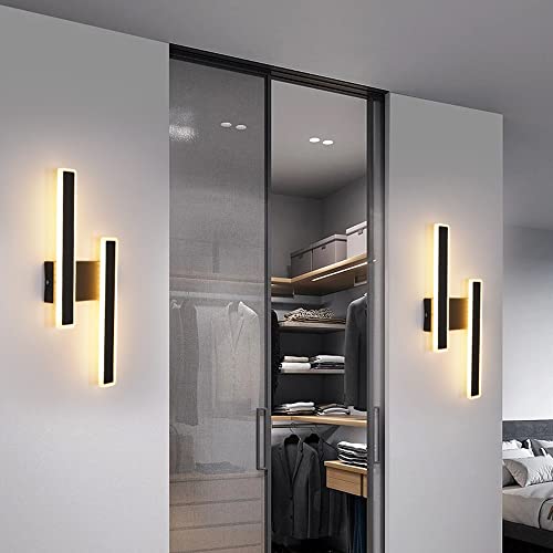 Wandlampe LED Wandleuchte Innen Modern, Schwarz Flurlampe Treppenhaus Lampe Wand mit 3 Farbtemperaturen Warmweiss|Kaltweiss|Neutralweiss Lange Wandbeleuchtung für Wohnzimmer Schlafzimmer Küche von Comely