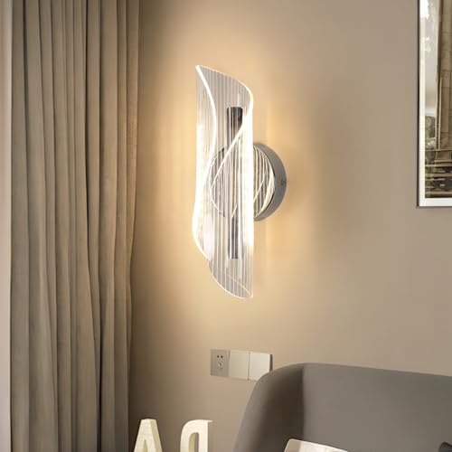 LED Wandleuchte Modern, 16W Kreative Spirale Wandlampe Innen aus Acryl, Einstellbar Farbtemperatur 3000K/4500K/6500K, Wandlicht Beleuchtung für Kinderzimmer Wohnzimmer Schlafzimmer Flur von Comely