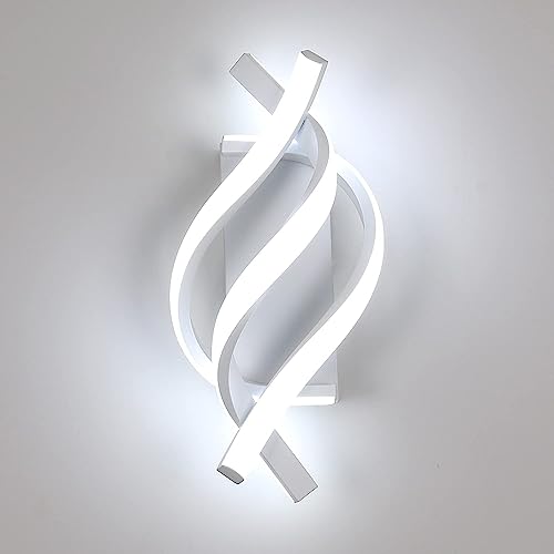Comely LED Wandleuchte Innen, 22W Wandlampe Innen Weiß, 2500LM Kreative Spirale Modern Wandleuchte, 6500K Wandbeleuchtung LED für Wohnzimmer Schlafzimmer Treppenhaus Flur von Comely