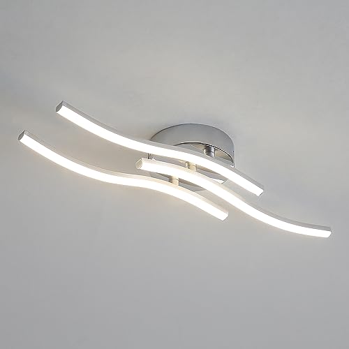 ComelyModerne LED Deckenleuchte, Silbrig 18W 2000LM Deckenlampe, Creative Deckenleuchte für Esszimmer Wohnzimmer, Schlafzimmer, Küchenflur, Schlafzimmer (4000K Neutralweiß) von Comely