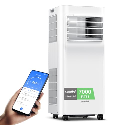 Comfee Mobiles Klimagerät Breezy Cool Pro 2.0,7000 BTU 2,0kW, Kühlen&Ventilieren&Entfeuchten,APP-Steuerung,Raumgröße bis 68m³(25㎡)，Mobile Klimaanlage mit Abluftschlauch, von Comfee