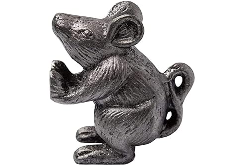 Comfify Dekorativer Maus Türstopper aus Gusseisen - Schwerer Türkeil - Einzigartiges, antikes Design - Schöne dekorative Oberfläche, gepolsterter kratzfester Filzboden - Buchstopper in Silber von Comfify