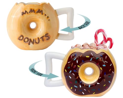 Keramik-Krapfenbecher - Köstlicher rosa glasierter Krapfen mit Nuggets - Lustige MMM. Donuts! Zitat - Beste Tasse für Kaffee, heiße Schokolade und mehr - Große 14-Unzen-Tasse - Lustige Kaffeetasse Keramik-Krapfenbecher - Köstlicher rosa glasierter Krapfen mit Nuggets - Lustige MMM. Donuts! Zitat - Beste Tasse für Kaffee, heiße Schokolade und mehr - Große 14-Unzen-Tasse - Lustige Kaffeetasse von Comfify