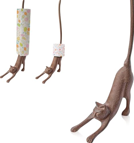 Yoga Katze - Dekorativer Papierrollenhalter oder Toilettenpapierhalter - Bezaubernde Herabschauender Hund Pose - Gusseisener Papierrollenständer von Comfify