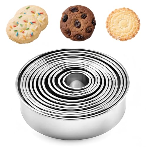 12 Teiliges Ausstechformen Kreis Set,Kreisförmige Kuchen und Keksausstecher aus Edelstahl sich zum Dekorieren zu Backen von Mousse Weihnachten Geburtstagen Ostern und für Lustige Stunden mit Kindern 12 Teiliges Ausstechformen Kreis Set,Kreisförmige Kuchen und Keksausstecher aus Edelstahl sich zum Dekorieren zu Backen von Mousse Weihnachten Geburtstagen Ostern und für Lustige Stunden mit Kindern von Comforso