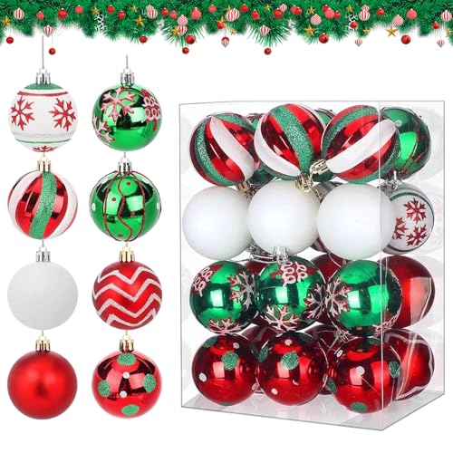 24 Stück Weihnachtskugeln Unzerbrechlicher Christbaumkugeln, 6CM Elektroplatte Hängende Kugel Kunststoff Delicate Xmas Thema Dekoration mit Schneeflocke für Xmas Baum Urlaub Geschenke Hochzeit Party 24 Stück Weihnachtskugeln Unzerbrechlicher Christbaumkugeln, 6CM Elektroplatte Hängende Kugel Kunststoff Delicate Xmas Thema Dekoration mit Schneeflocke für Xmas Baum Urlaub Geschenke Hochzeit Party von Comforso