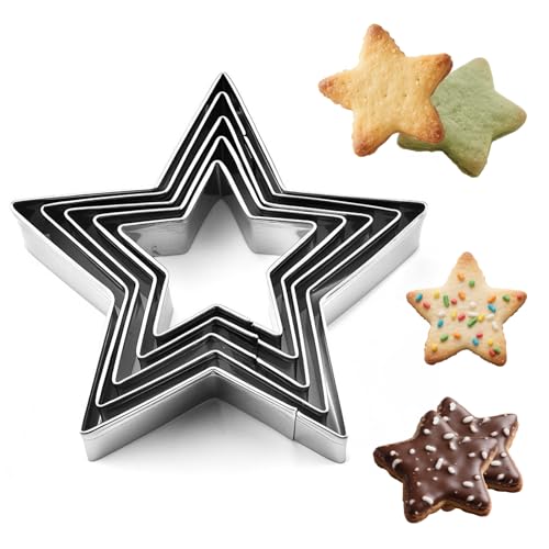 5 Teiliges Ausstechformen Stern Set,Sternförmige Kuchen und Keksausstecher aus Edelstahl sich zum Dekorieren zu Backen von Mousse Weihnachten Geburtstagen Ostern und für Lustige Stunden mit Kindern 5 Teiliges Ausstechformen Stern Set,Sternförmige Kuchen und Keksausstecher aus Edelstahl sich zum Dekorieren zu Backen von Mousse Weihnachten Geburtstagen Ostern und für Lustige Stunden mit Kindern von Comforso