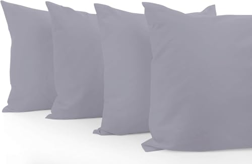 Comfort Beddings Exportqualität 800 Fadenzahl 100% ägyptische Baumwolle 4er Set Hausfrauen Kissenbezüge Silber, Kissenbezüge mit Umschlagverschluss - Superking (50cm x 90cm) von Comfort Beddings