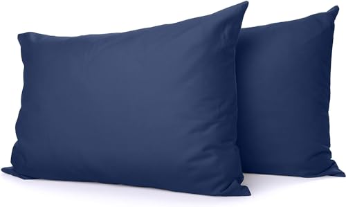 Comfort Beddings Premium-Qualität, Fadenzahl 800, 100% ägyptische Baumwolle, Paar Kissenbezüge, Blau, Umschlagverschluss – Superking (50 cm x 90 cm) von Comfort Beddings