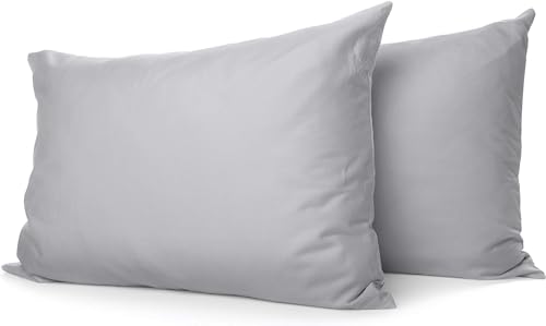 Comfort Beddings Premium Qualität 800 Fadenzahl 100% ägyptische Baumwolle Paar Kissenbezüge Silber, Umschlagverschluss - Superking (50cm x 90cm) von Comfort Beddings