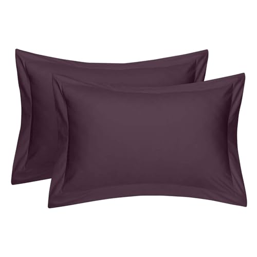 Comfort Beddings Schwere Qualität 400 Fadenzahl 100% ägyptische Baumwolle Oxford Kissenbezüge 2er-Pack - Pflaume (Standardgröße 50 x 75 cm) von Comfort Beddings