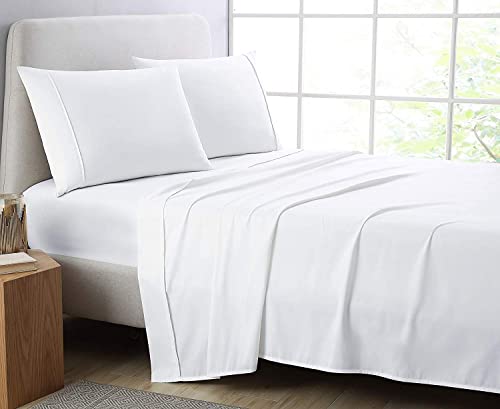 Comfort Beddings Schwere Qualität Top Bettwäsche 600TC 100% Ägyptische Baumwolle Flachbettlaken King Size, Superweiche, hypoallergene Flachbettlaken (King, Weiß) von Comfort Beddings