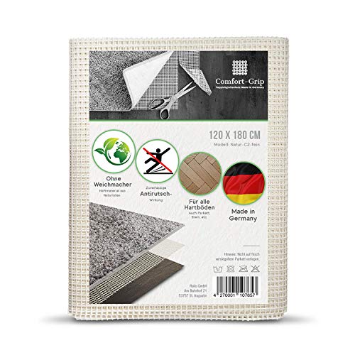 Comfort-Grip Premium Antirutsch Teppichunterlage -OHNE WEICHMACHER (120 x 180 cm, Haftgitter-Natur) von Comfort-Grip