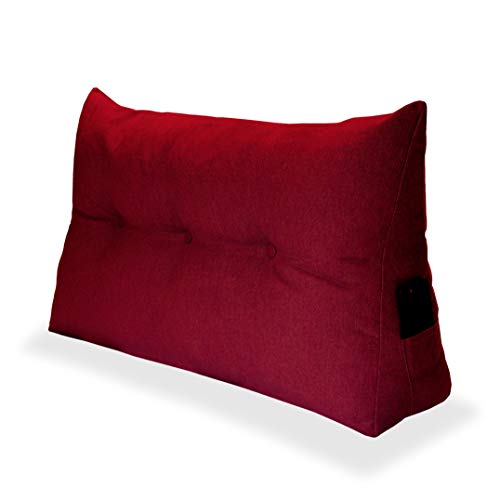 Comfort-Pur Dreieckiges Kissen, gesteppt, multifunktionales Bettkissen Kissen Sofakissen Dekokissen Zierkissen Rückenkissen Rücklehne (Rot, 100 cm) von Comfort-Pur