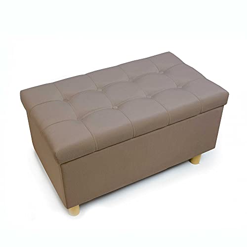 Comfort-Pur Leon Sitzbank Sitzpuff Pouf Sitztruhe mit Stauraum Aufbewahrungsbox (Beige) von Comfort-Pur