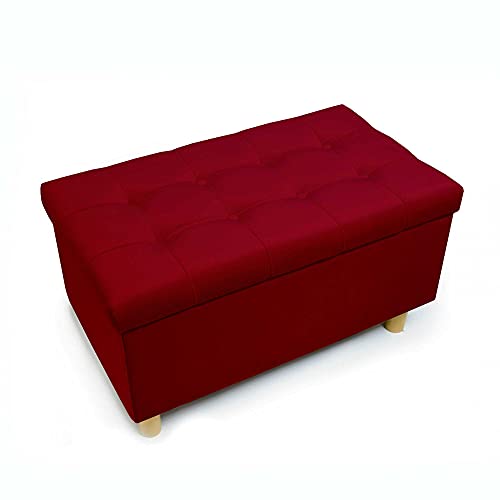 Comfort-Pur Leon Sitzbank Sitzpuff Pouf Sitztruhe mit Stauraum Aufbewahrungsbox (Red) von Comfort-Pur