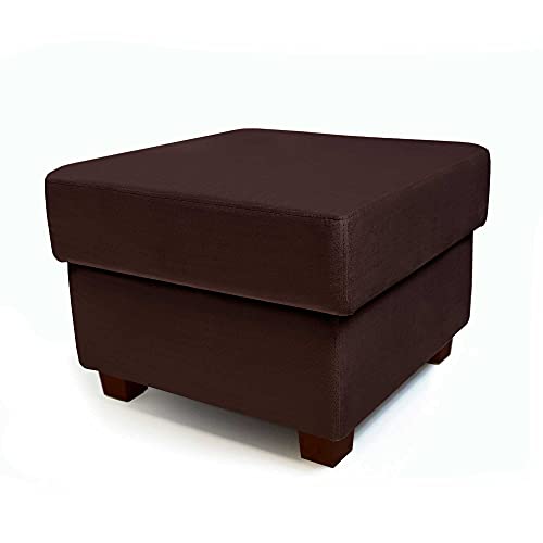 Comfort-Pur Martin Sitzpuff Sitzpouf Puff Pouf Sitzhocker mit Stauraum Fußhocker Sitztruhe Sitzwürfel (Beinfarben - Nussbaumbein, Braun) von Comfort-Pur