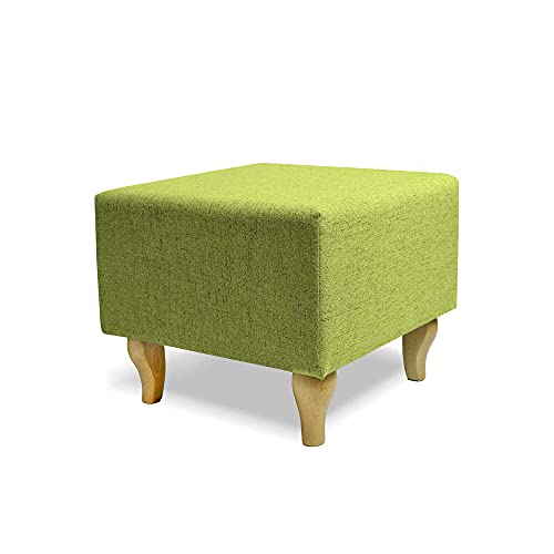 Comfort-Pur Peter Sitzpuff Sitzpouf Puff Pouf Sitzhocker Sitzwürfel Fußhocker Ottoman (Beinfarben - Buchenbein, Lindgrün) von Comfort-Pur
