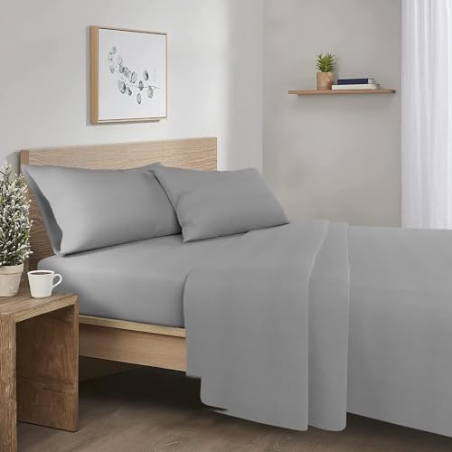 Comfort Spaces Bettlaken mit Kissenbezügen King reines Grau von Comfort Spaces