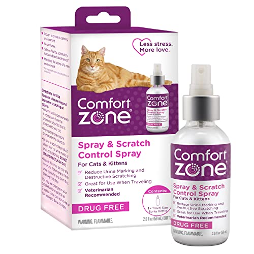 Comfort Zone Beruhigendes Pheromon-Spray für Katzen: Reisegröße (57 g); reduziert nachweislich zerstörerisches Kratzen, Urinmarkierung und Stress Comfort Zone Beruhigendes Pheromon-Spray für Katzen: Reisegröße (57 g); reduziert nachweislich zerstörerisches Kratzen, Urinmarkierung und Stress von Comfort Zone