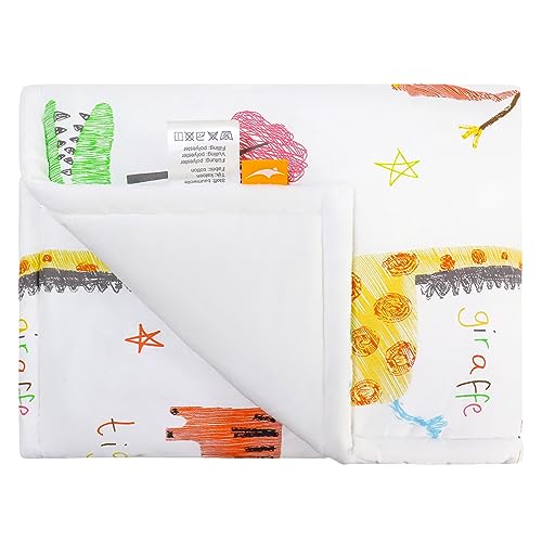 ComfortAce Sydney Babydecke für Jungen und Mädchen, Tierdruck, weich, bequem, 100 x 130 cm, Weiß ComfortAce Sydney Babydecke für Jungen und Mädchen, Tierdruck, weich, bequem, 100 x 130 cm, Weiß von ComfortAce