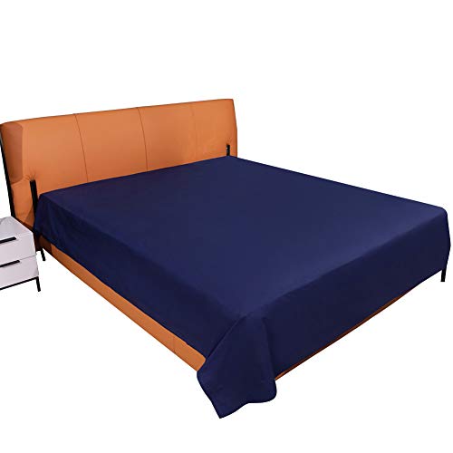ComfortAce Vanern Klassische Bettlaken Haustuch Betttuch 180x260 aus 100% Baumwolle Leintuch Blau von ComfortAce