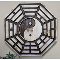 Yin Yang, Achtseitiges Holz Geschnitzt Elemente, Feng Shui Dekor, Meditation Dekor von ComfortAve