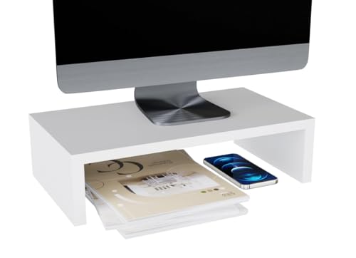 ComfortCove Monitorständer, 1-stufiger Monitorständer, Ständer für Computermonitore, Laptopständer, Computerständer, Druckerständer mit Ablagefach, ideal für Ihr Heimbüro, Weiß ComfortCove Monitorständer, 1-stufiger Monitorständer, Ständer für Computermonitore, Laptopständer, Computerständer, Druckerständer mit Ablagefach, ideal für Ihr Heimbüro, Weiß von ComfortCove