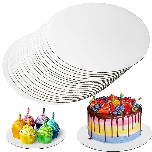 10 Stück Tortenunterlage Rund 20cm, Cake Board Weiß, Premium Tortenplatte Pappe für Kuchen und Torten von Comforty