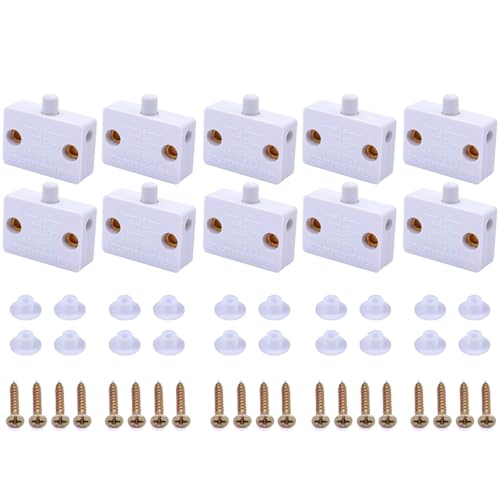 10 Stück weißer Schrank Schalter Truhenschalter 1A 250V Kontaktschalter für Möbeltür, Schranklichtschalter für Möbeltür Küchenschrank Kleiderschrank von Comforty
