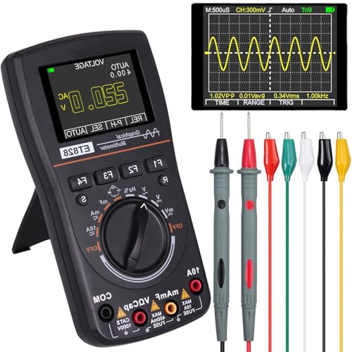 2 in 1 Oscilloscope Multimeter Professionelles LED 2,4-Zoll-Farbbildschirm ET828 Hochauflösendes 2,5 Msps Abtastrate, Spannungsprüfer Intelligentes Grafisches Digitales Oszilloskop von Comforty