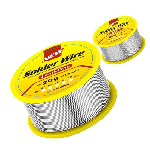 2 stück 0.8mm Lötzinn, Lötzinn Bleifrei mit Kolophonium kern, Lötzinn mit Flussmittel 20g, Solder Wire, Lötdraht für die Reparatur und den Heimwerker von Elektronischen Elektrischen Lötkomponenten von Comforty