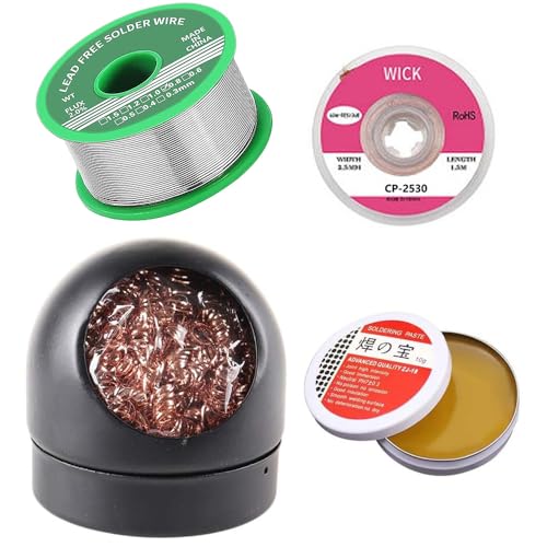 4-in-1-Lötwerkzeugset, Lötspitzenreiniger + 0,8 mm Lötdraht (20 g) + Kolophonium-Flusspaste (10 g), No-Clean-Lötkern von Comforty