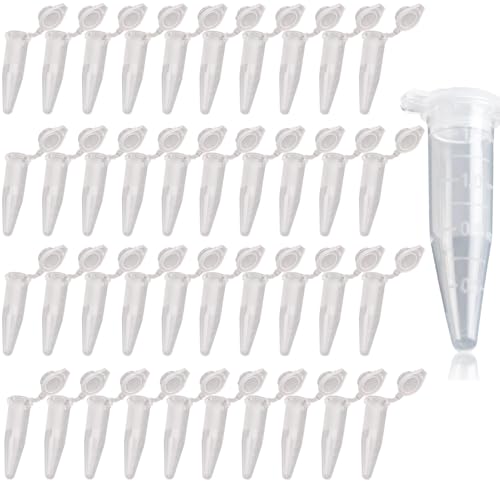 50 Stück Probenröhrchen 1,5ml, Reaktionsgefäße Stoffkapseln, Koks Röhrchen, leer zentrifugenröhrchen, Transparent Reaktionsgefäße Stoffkapseln von Comforty