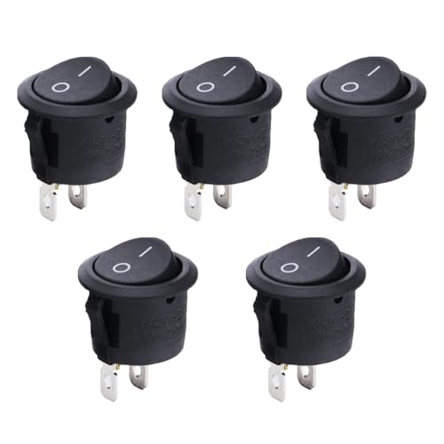 5x Kippschalter 12V robust – Schalter 6–36V DC/20A mit IP65 (Auto, Caravan, Solaranlagen) – TÜV-zertifiziert nach EN 60947-5-1 | Kippschalter schwarz mit Schnappmontage & LED-Zustandsanzeige von Comforty