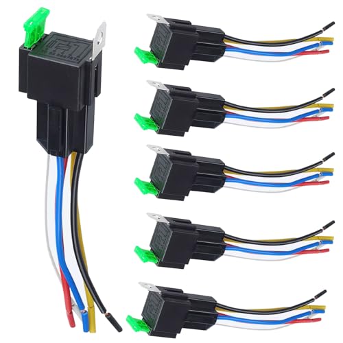 6 Stück Relais 12V 30A 5-Pin-Steckrelais mit 1A/1C-Kontakt – 12V Relais KFZ mit Steckkontakten & 14AWG Kabeln – Universelles KFZ für Auto, LKW, Motorrad – Robustes 12v mit Flachsicherung 6 Stück Relais 12V 30A 5-Pin-Steckrelais mit 1A/1C-Kontakt – 12V Relais KFZ mit Steckkontakten & 14AWG Kabeln – Universelles KFZ für Auto, LKW, Motorrad – Robustes 12v mit Flachsicherung von Comforty
