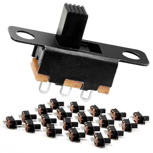 60 Stück Mini Kippschalter SPDT Schiebeschalter 0.5A 50V DC 3pin 2Positionen, Mikro Miniatur Verriegelung SS-12F15, Panel Schiebeschalter EIN/EIN 60 Stück Mini Kippschalter SPDT Schiebeschalter 0.5A 50V DC 3pin 2Positionen, Mikro Miniatur Verriegelung SS-12F15, Panel Schiebeschalter EIN/EIN von Comforty