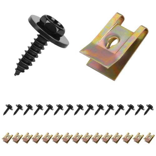 30 Stück Blechmutter Schraube Mutter Clip Kit, 36 Sätze Edelstahl Feder Blechnmutter und U Typ Karosserieschrauben, Kotflügelclip Blechmuttern Befestigung Clips für Auto 30 Stück Blechmutter Schraube Mutter Clip Kit, 36 Sätze Edelstahl Feder Blechnmutter und U Typ Karosserieschrauben, Kotflügelclip Blechmuttern Befestigung Clips für Auto von Comforty