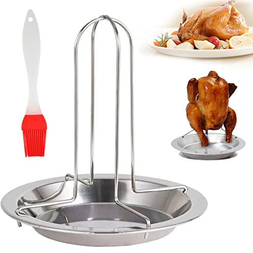 Comforty Hähnchen Ständer, Klappbar Hähnchenbräter Edelstahl Antihaft Vertikal Huhn Halter für Backofen oder Grill Grill Zubehör Hähnchenbräter von Comforty