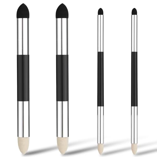 Comforty Zeichnen Zubehör Papierwischer Radierstift – 4 Stück Silber Plastik, waschbar und doppelendig mit Präzisions-Rauber für Kunststudenten, Künstler und Skizzen von Comforty