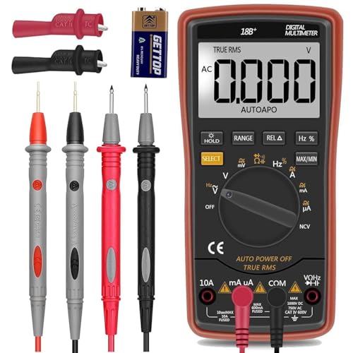 Digital Multimeter mit Automatischer Bereichswahl - hintergrundbeleuchtetem Zähler Multitestgerät Spannungsprüfer Automatisch Umschaltendes Elektronisches Messgerät von Comforty