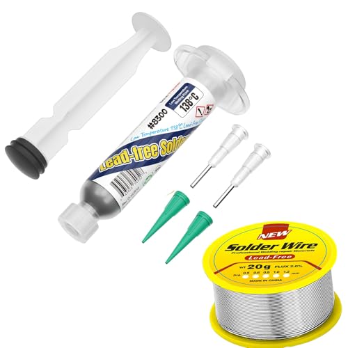 Lötpaste für präzises SMD-Löten, hochwertiges Lötzinn mit Kontaktspray für Elektronik, ideal für feine Lötarbeiten an Leiterplatten und elektronischen Bauteilen, bleifrei, einfach anzuwenden von Comforty