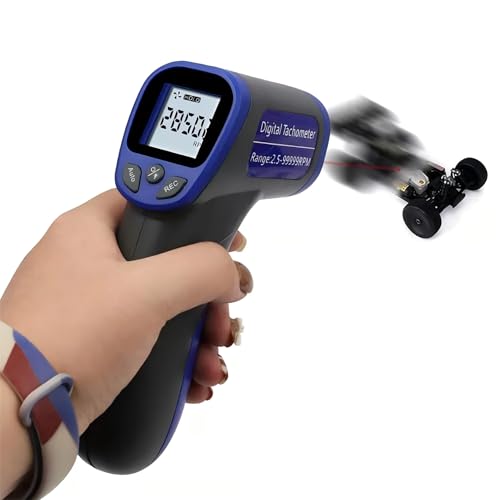Professioneller Digitaler Tachometer Drehzahlmesser, Hand-Tachometer, Digitaler Tachometer?LCD Digital Laser Umdrehungsmesser Tachometer, für Datenaufzeichnung von Comforty