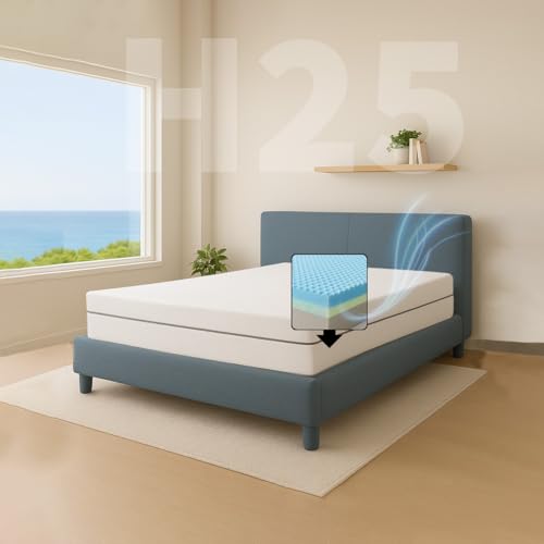 Comfy Line - Einzelbett-Matratze 90 x 195 cm aus Memory-Schaum Höhe 25 cm. 7 Liegezonen, orthopädisch. Bezug aus kühler und atmungsaktiver Baumwolle. Hergestellt in Italien von Comfy Line