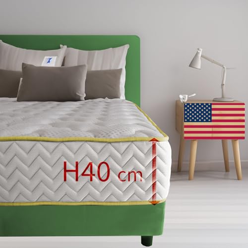Comfy Line Matratze aus Memory-Schaum, Einzelbett, 80 x 200 cm, amerikanische Matratze gegen Rückenschmerzen, 40 cm hoch, Memory-Matratze, die sich nicht erwärmt, mit antiallergischer Füllung – Modell von Comfy Line