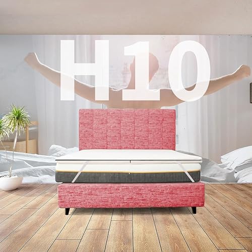 Comfy Line Topper, fest, französisch, 150 x 195 cm, sehr hoher orthopädischer Topper, auch für extra hohe Gewichte 10 cm | Topper abnehmbar, hypoallergen mit Gummibändern zur Befestigung – Modell von Comfy Line