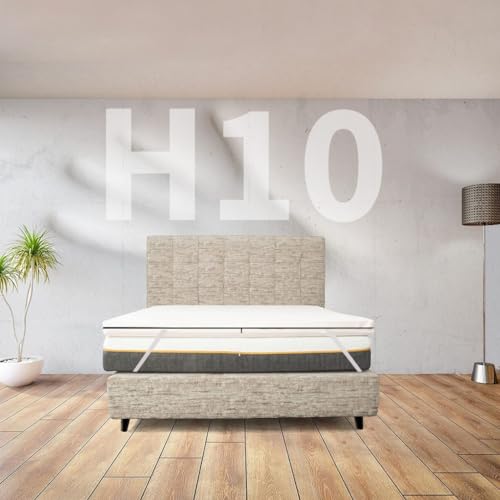 Topper aus Memory-Schaum, Höhe 10 cm, sehr weich und anschmiegsam, auch für extra Einzelgewichte 80 x 190 cm, amerikanisches Design, abnehmbarer Bezug mit Gummibändern zur Befestigung - CUPID H10 von Comfy Line