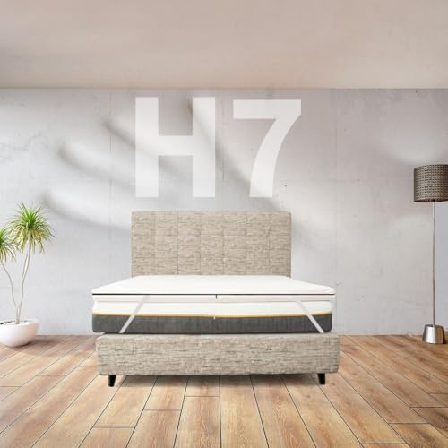 Comfy Line Topper aus Memory-Schaum, weich, gegen Rückenschmerzen, Höhe 7 cm, King-Size 200 x 200 cm, Topper, abnehmbar, hypoallergen, mit Gummibändern zur Befestigung – Modell Cupid H7 von Comfy Line