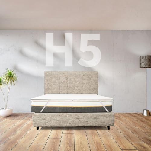 Matratzenauflage aus Memory-Schaum, Höhe 5 cm, weich, für Jugendliche und Erwachsene, französisches Bett, 120 x 190 cm, abnehmbarer Topper, hergestellt in Italien, hypoallergen mit Gummibändern zur von Comfy Line