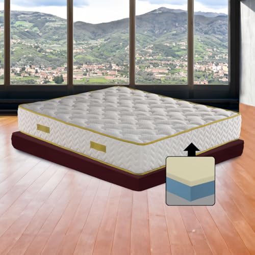 Memory-Schaum-Matratze für Doppelbett, 170 x 200 cm, halbstarr, orthopädische Matratze gegen Rückenschmerzen, Höhe 30 cm, Memory-Schaum-Matratze mit antiallergischer Füllung, Modell Memory 30 von Comfy Line